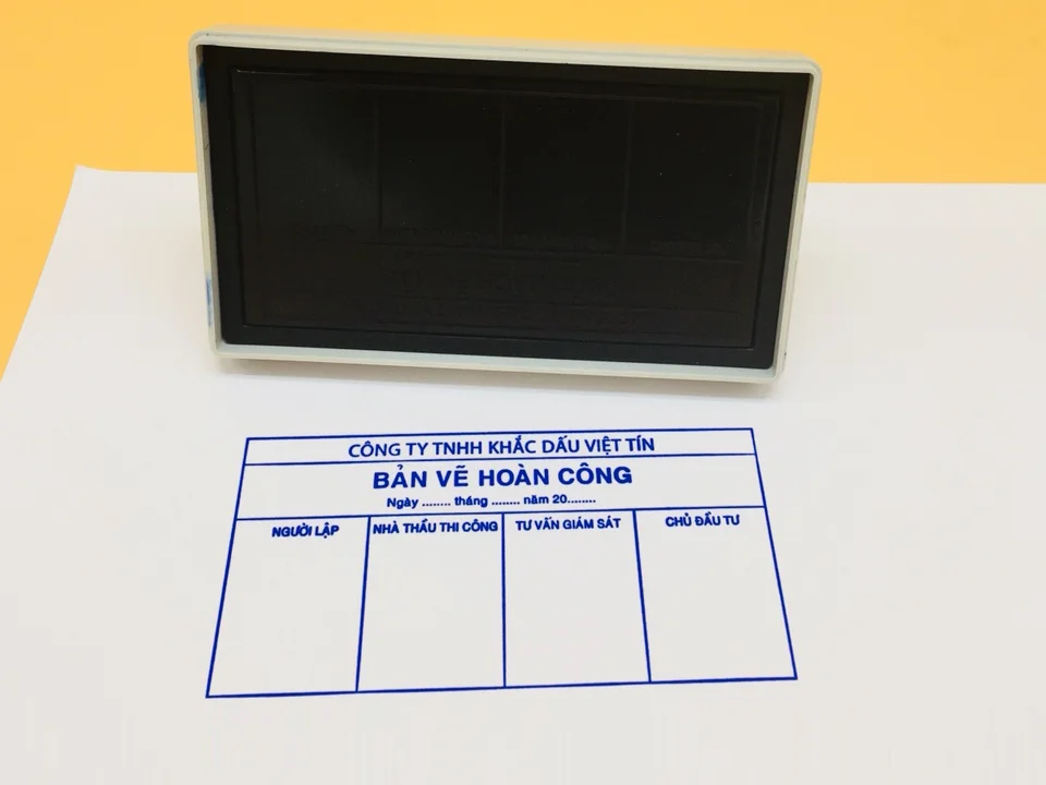 Khắc con dấu bản vẽ hoàn công liền mực chuẩn Bộ Xây Dựng